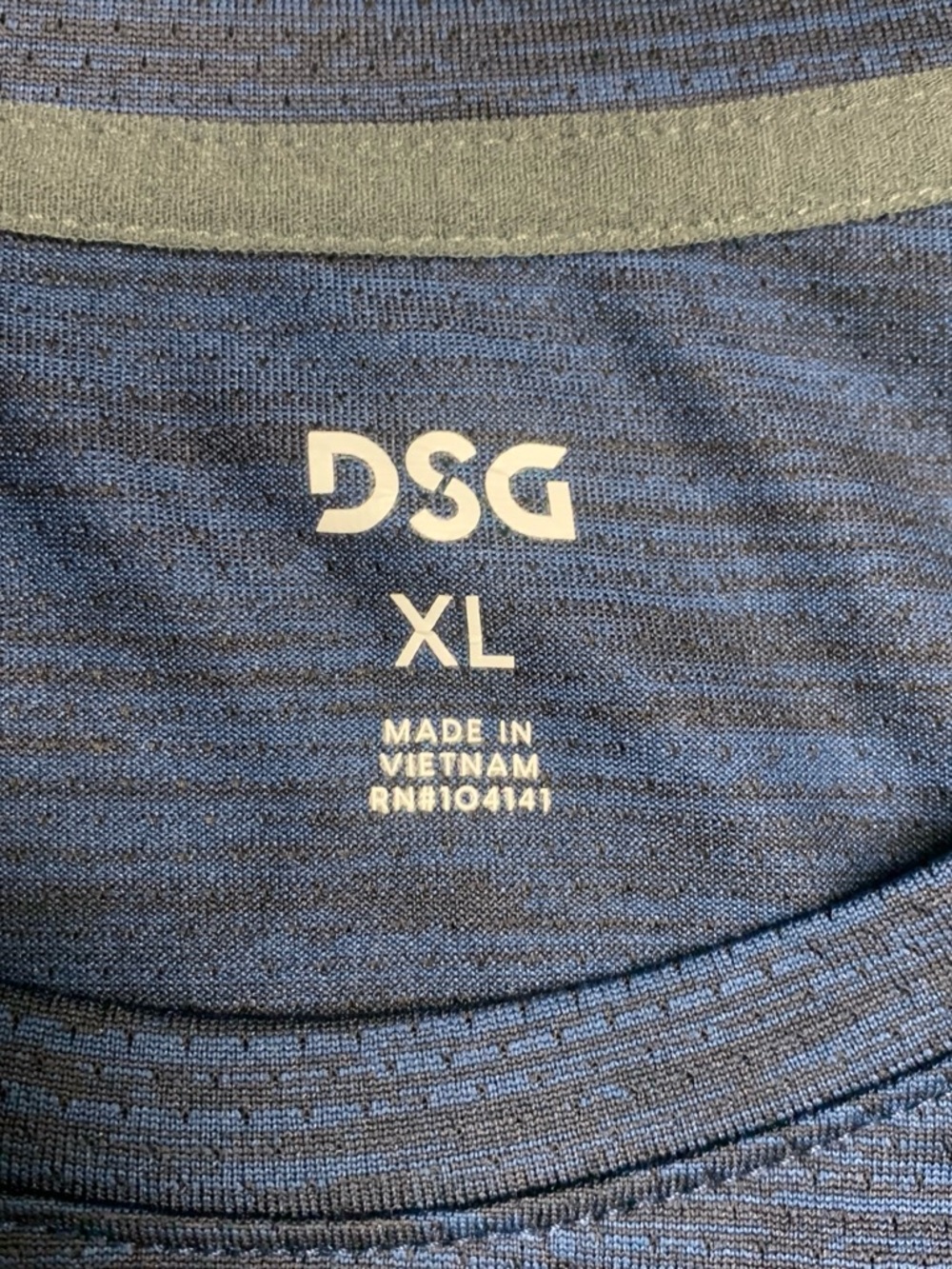 DSG Men's Heather Navy Crew Neck Performance Tee